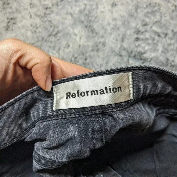 Reformation Black Gray Serena Jeans High Rise Skinny Jeans Size 25 - Picture 9 of 11